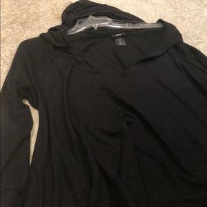 Black oversized hooded sweater. Light weight